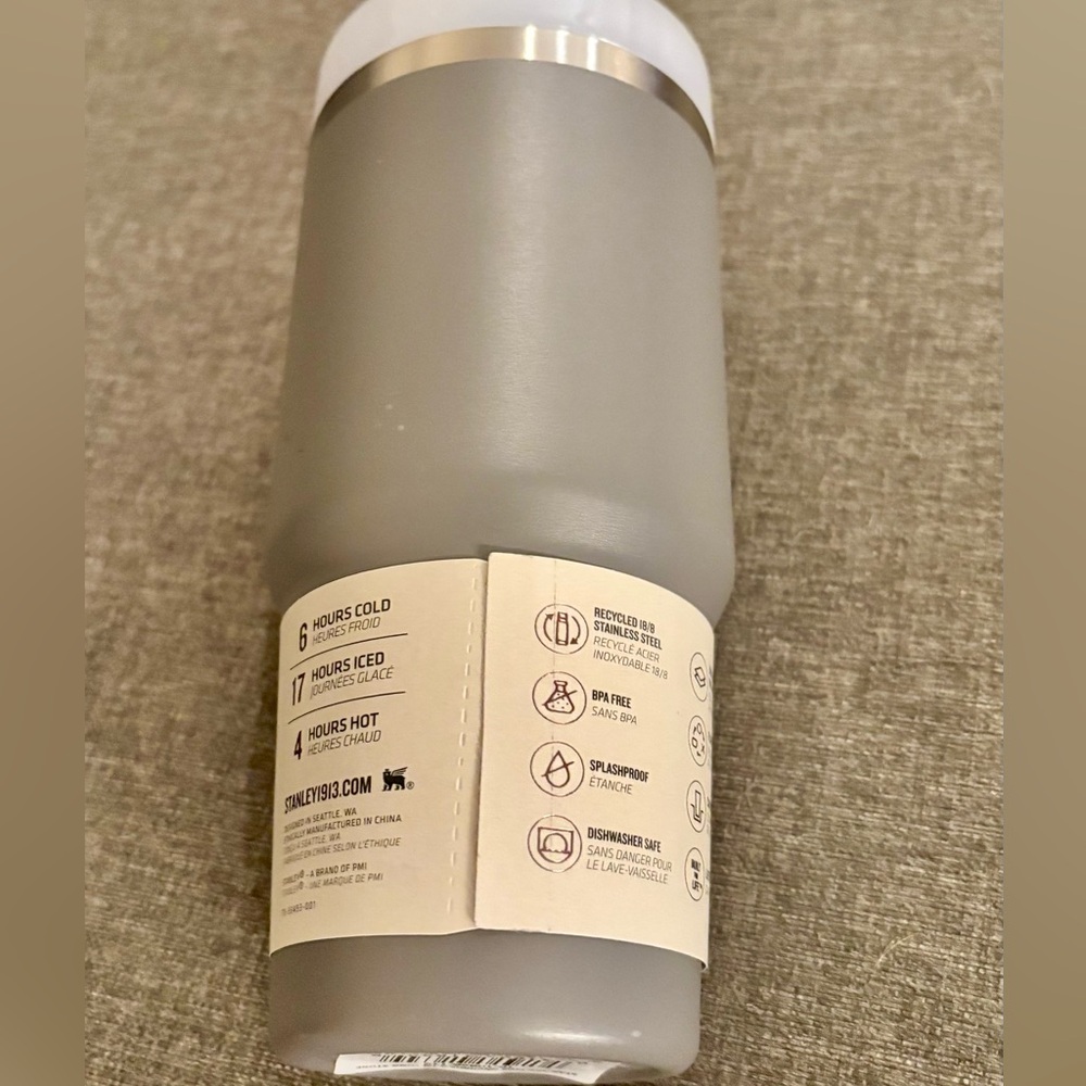 New! 14oz Stanley Matte Gray Insulated Tumbler with Straw - Picture 3 of 4